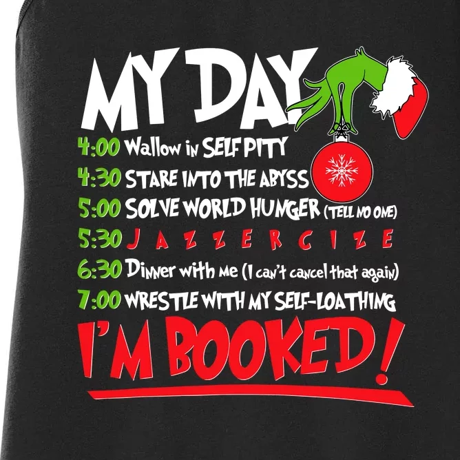 My Day Schedule I’M Booked Christmas Merry Christmas Women's Racerback Tank