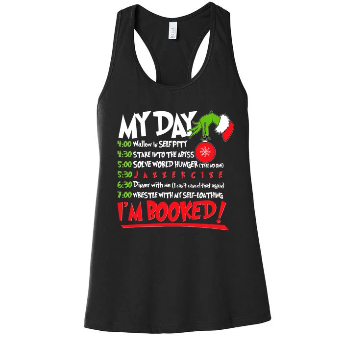 My Day Schedule I’M Booked Christmas Merry Christmas Women's Racerback Tank