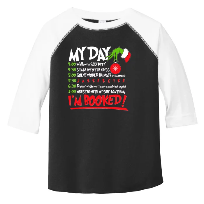 My Day Schedule I’M Booked Christmas Merry Christmas Toddler Fine Jersey T-Shirt