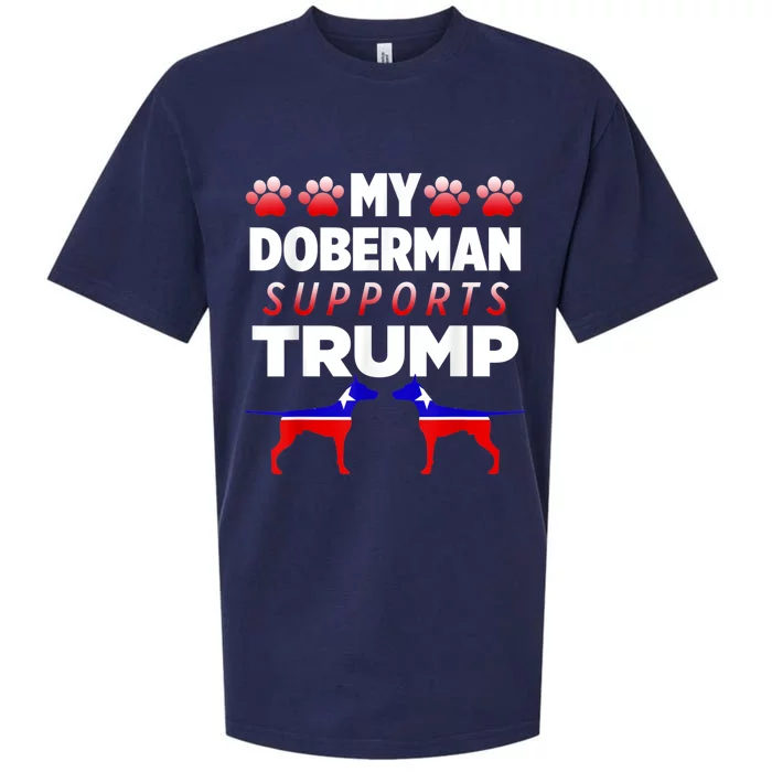 My Doberman Supports Trump 2024 Election Gift For Dog Owners Sueded Cloud Jersey T-Shirt