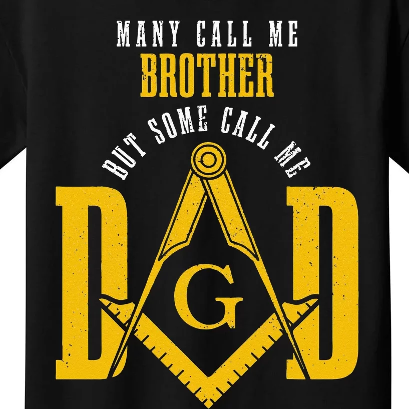 Mason Dad Square & Compass Masonic Shriner Freemason Kids T-Shirt