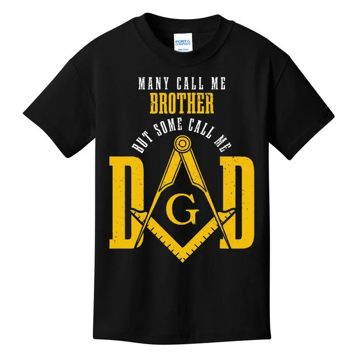 Mason Dad Square & Compass Masonic Shriner Freemason Kids T-Shirt