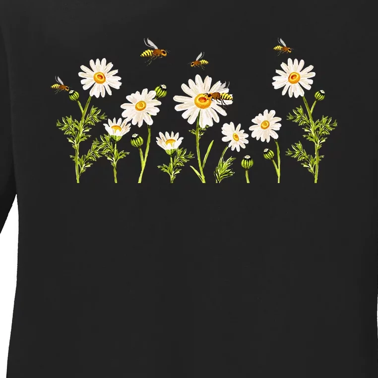 Marguerites Daisy Summer Daisies Flower Garden Gardeners Ladies Long Sleeve Shirt