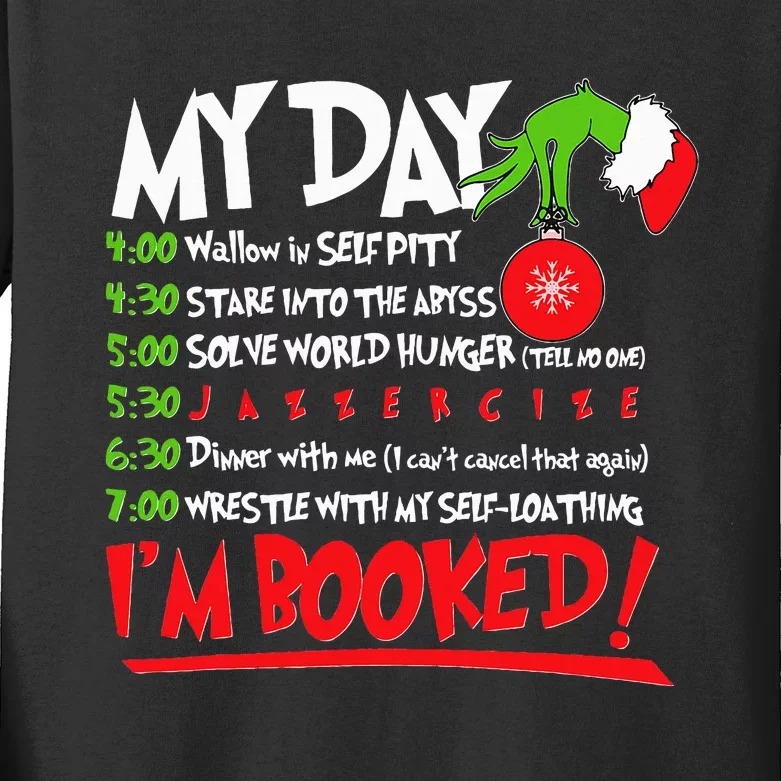 My Day Schedule I’m Booked Merry Christmas Kids Long Sleeve Shirt