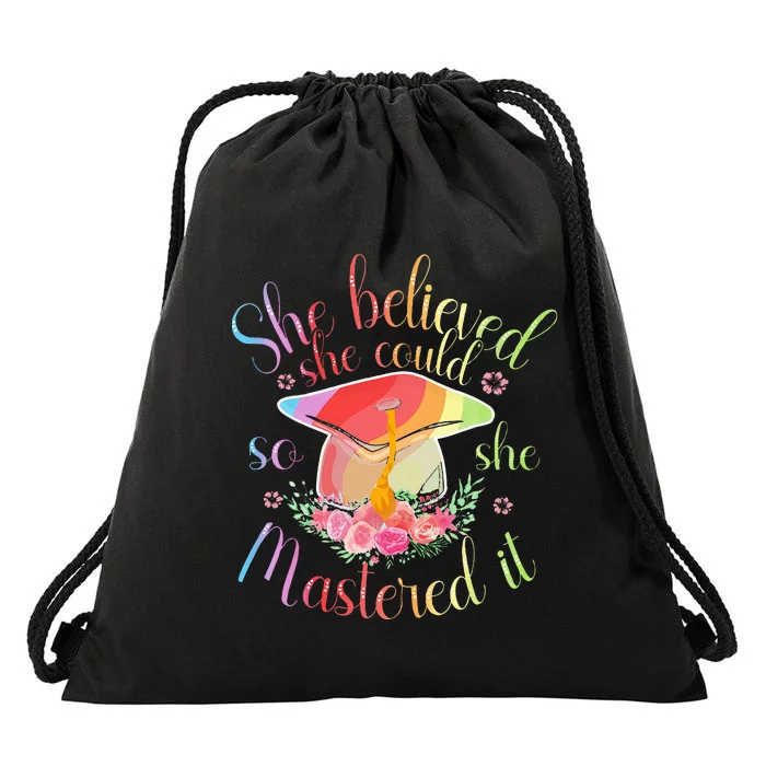 Master Degree She Believed She Could So She Mastered It Drawstring Bag