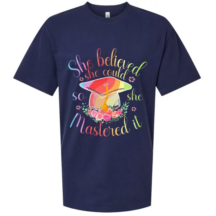 Master Degree She Believed She Could So She Mastered It Sueded Cloud Jersey T-Shirt