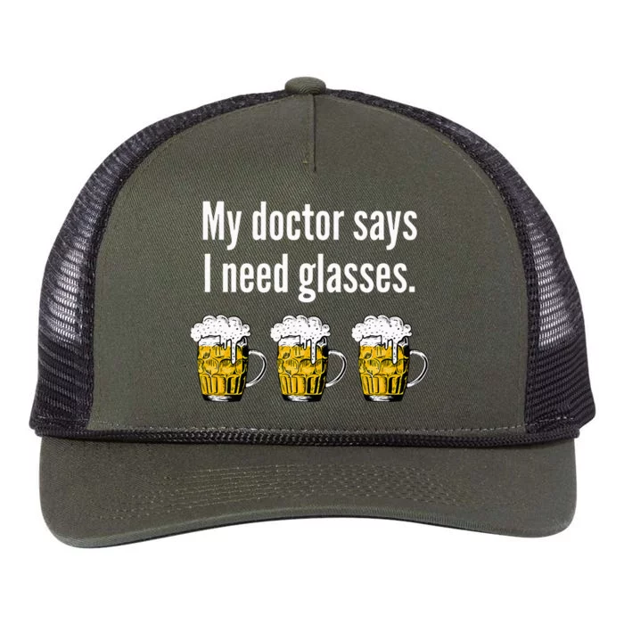 My Doctor Says I Need Glasses Funny Beer Drinkers Retro Rope Trucker Hat Cap