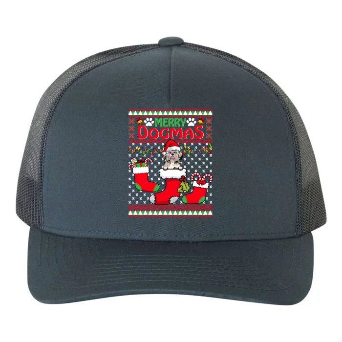 Merry Dogmas Shih Tzu Dog Funny Ugly Christmas Xmas Gift Yupoong Adult 5-Panel Trucker Hat