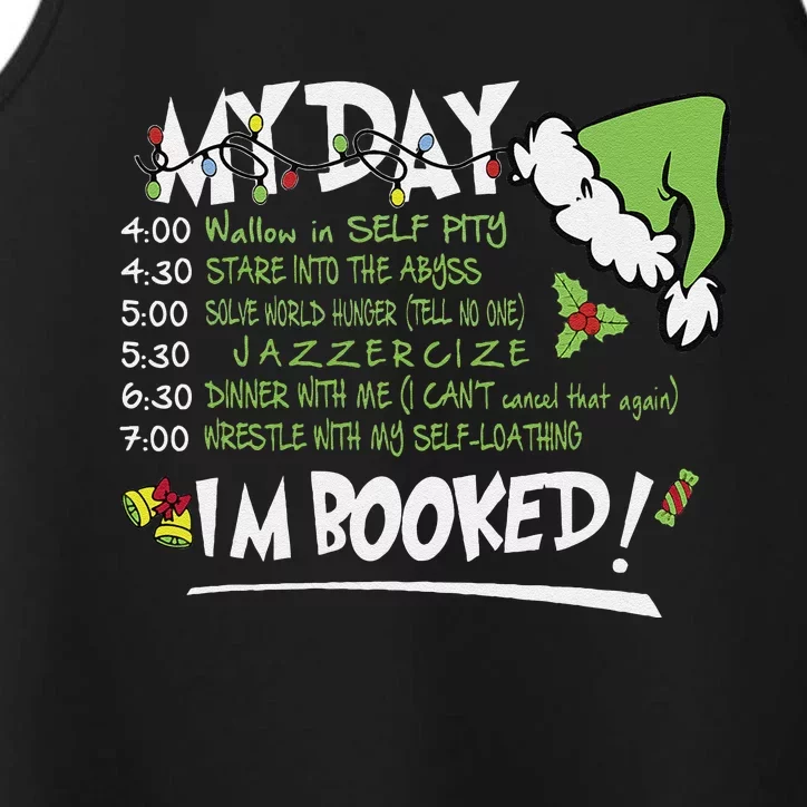 My Day Schedule I’M Booked Christmas Merry Christmas Performance Tank