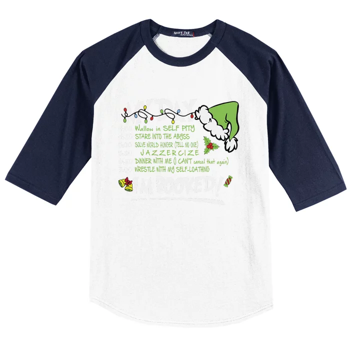 My Day Schedule I’M Booked Christmas Merry Christmas Baseball Sleeve Shirt