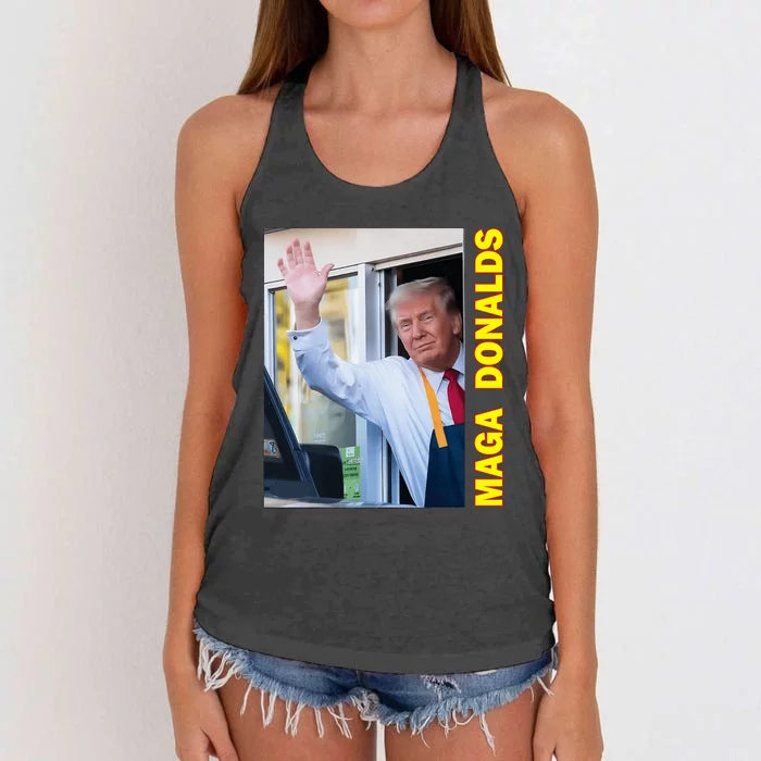 Maga Donalds Trump Funny Fries Fast Food Women's Knotted Racerback Tank