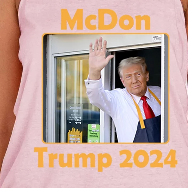 Mcdon Donald Trump 2024 Election Women's Knotted Racerback Tank