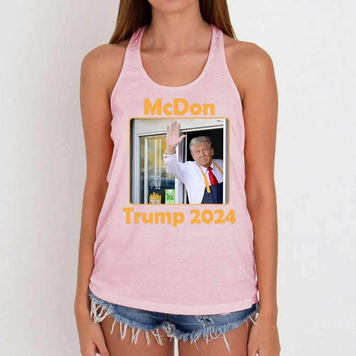 Mcdon Donald Trump 2024 Election Women's Knotted Racerback Tank