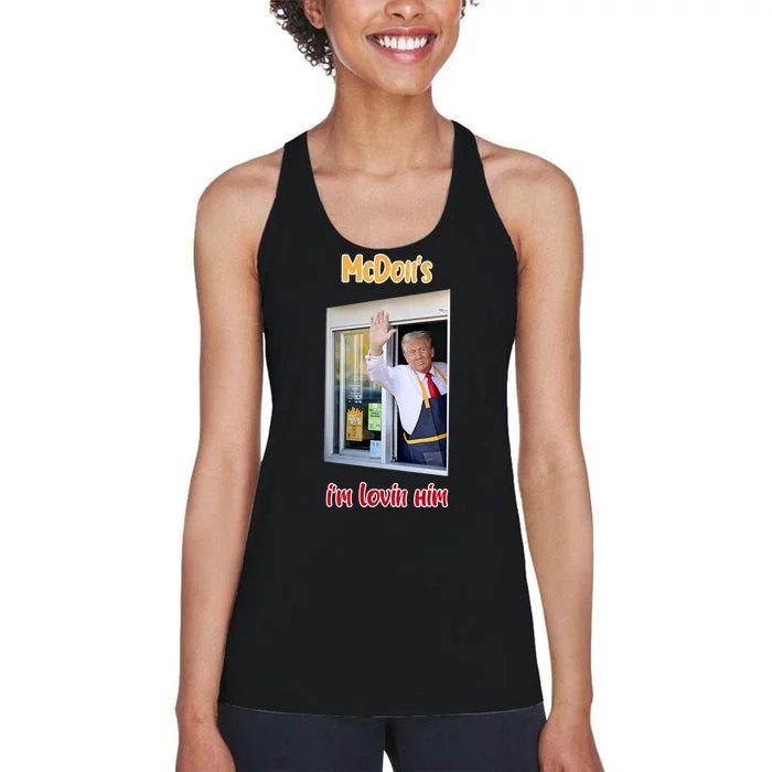 Mcdon Donald Trump IM Lovin Him Women's Racerback Tank