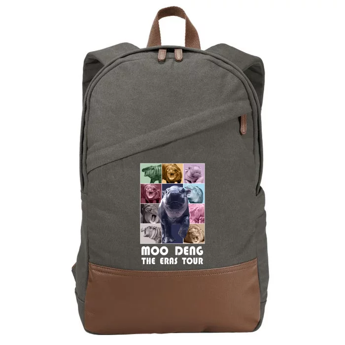 Moon Deng The Eras Tour Meme Hippo Cotton Canvas Backpack