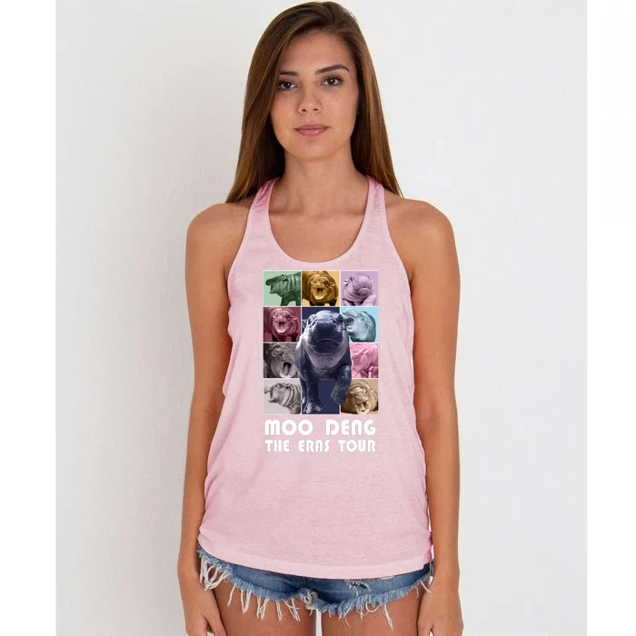 Moon Deng The Eras Tour Meme Hippo Women's Knotted Racerback Tank