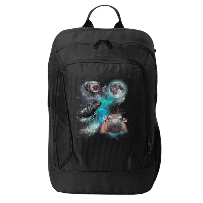 Moo Deng Three Moo Deng Moon Funny Hippo City Backpack