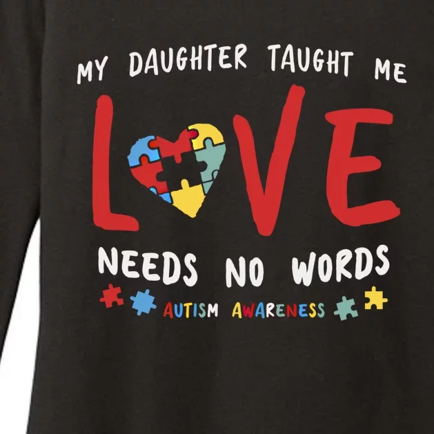 My Daughter Taught Me Love Needs No Words Gift Autism Aware Gift Womens CVC Long Sleeve Shirt