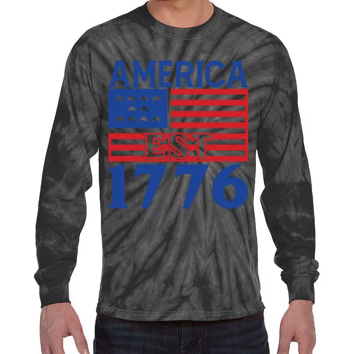 Memorial Day T  America Est Tie-Dye Long Sleeve Shirt