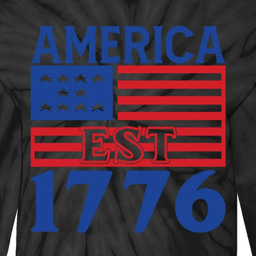 Memorial Day T  America Est Tie-Dye Long Sleeve Shirt