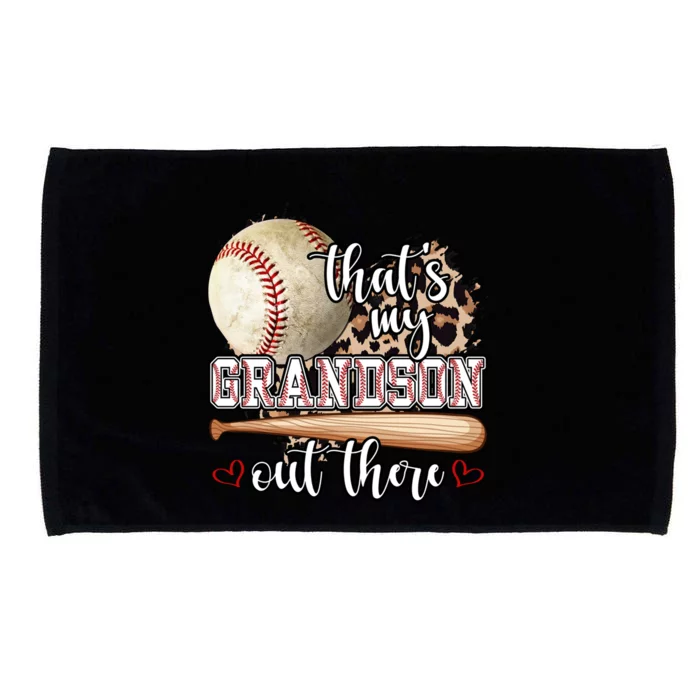 Mothers Day Thats My Grandson Out There Baseball Grandma Gift Microfiber Hand Towel