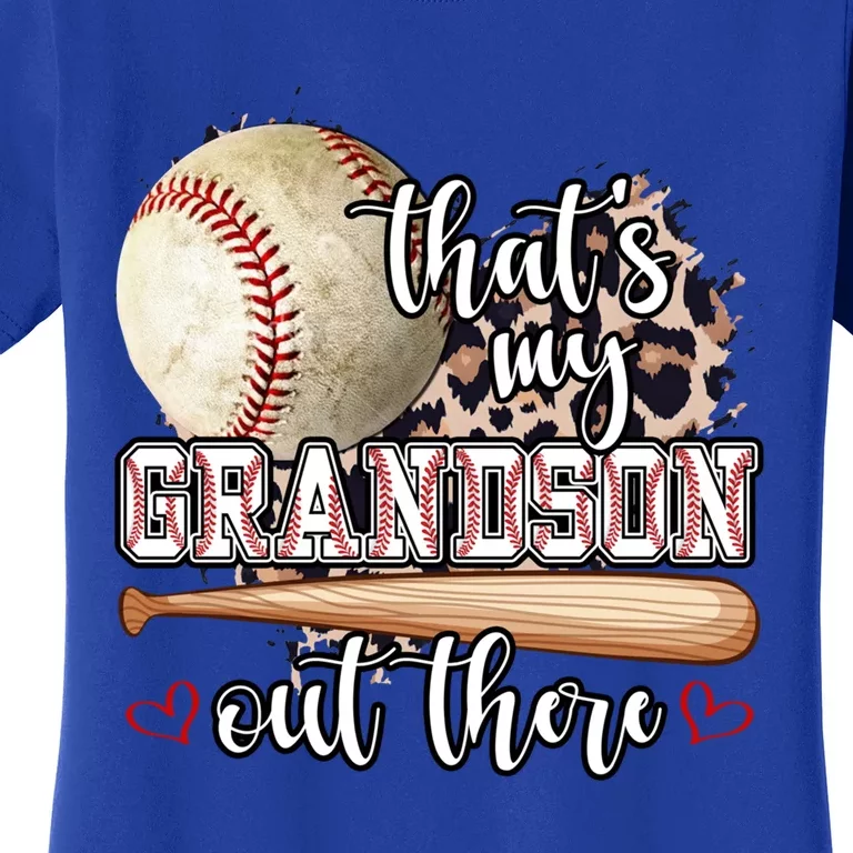 Mothers Day Thats My Grandson Out There Baseball Grandma Gift Women's T-Shirt