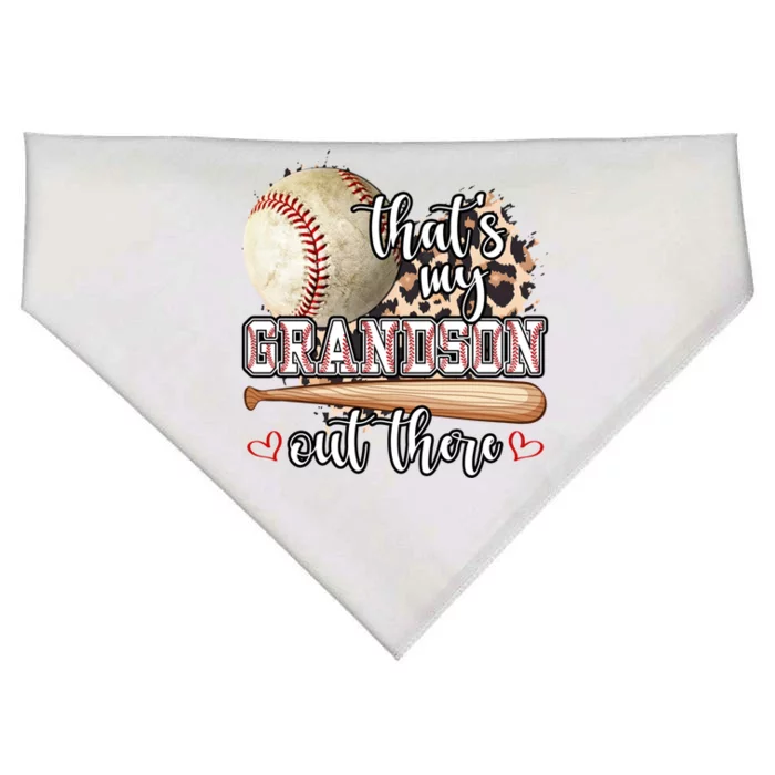 Mothers Day Thats My Grandson Out There Baseball Grandma Gift USA-Made Doggie Bandana