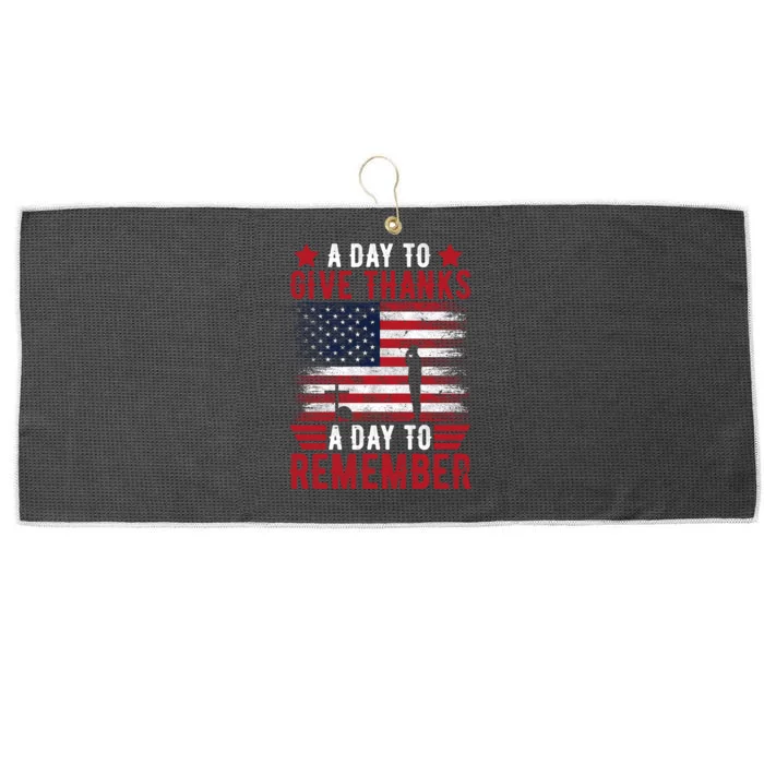 Memorial Day Tribute – A Day To Remember And Give Thanks Large Microfiber Waffle Golf Towel