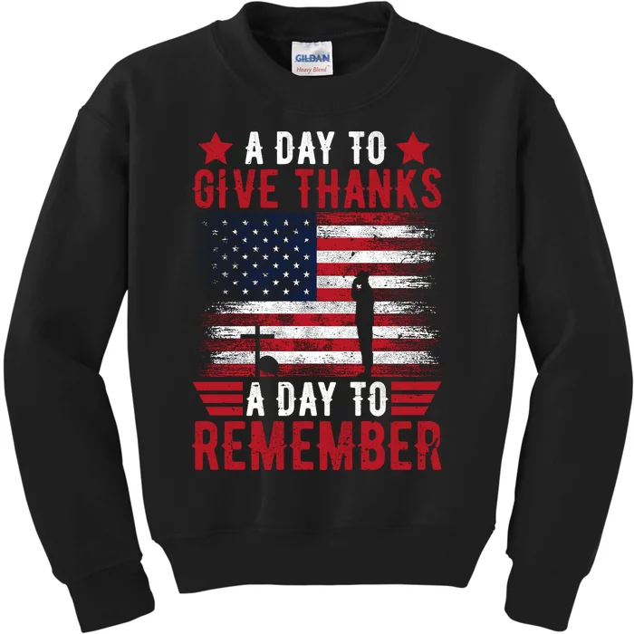 Memorial Day Tribute – A Day To Remember And Give Thanks Kids Sweatshirt