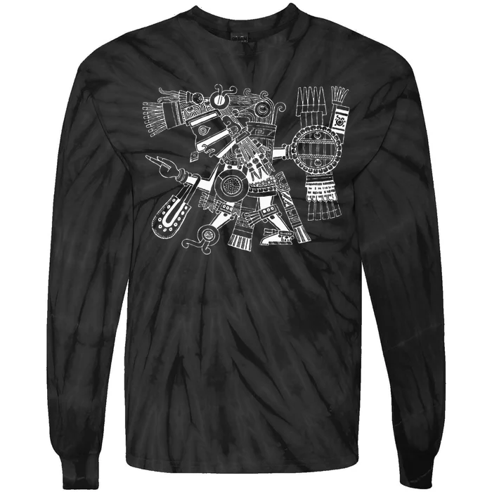 Maya Deity Tezcatlipoca Warrior Aztec Indians Mexico Tie-Dye Long Sleeve Shirt