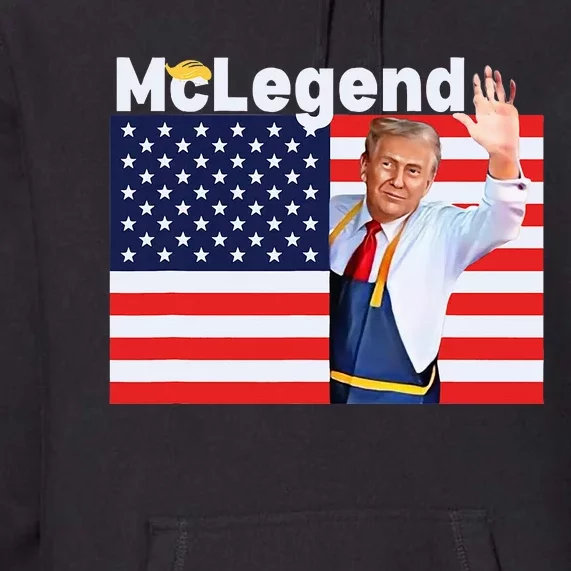 Mclegend Donald Trump Fast Food Worker French Fries Usa Flag Premium Hoodie