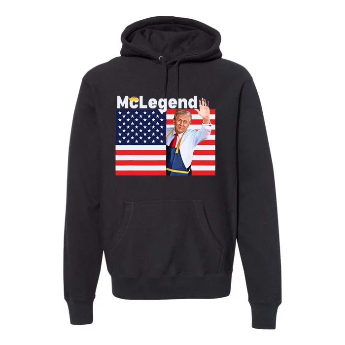 Mclegend Donald Trump Fast Food Worker French Fries Usa Flag Premium Hoodie