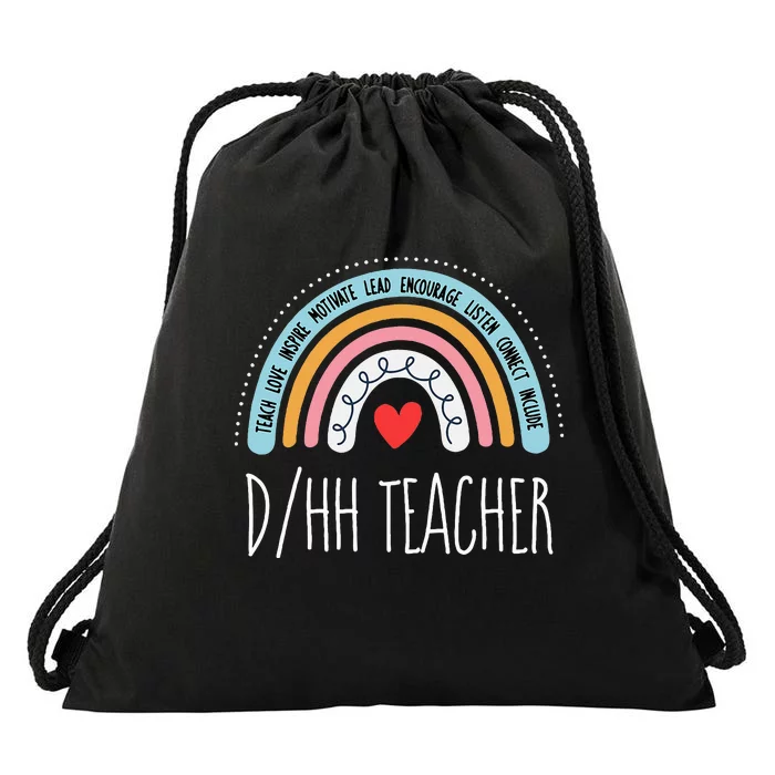 Matching Dhh Teacher Deaf Hard Of Hearing Asl Sped School Drawstring Bag