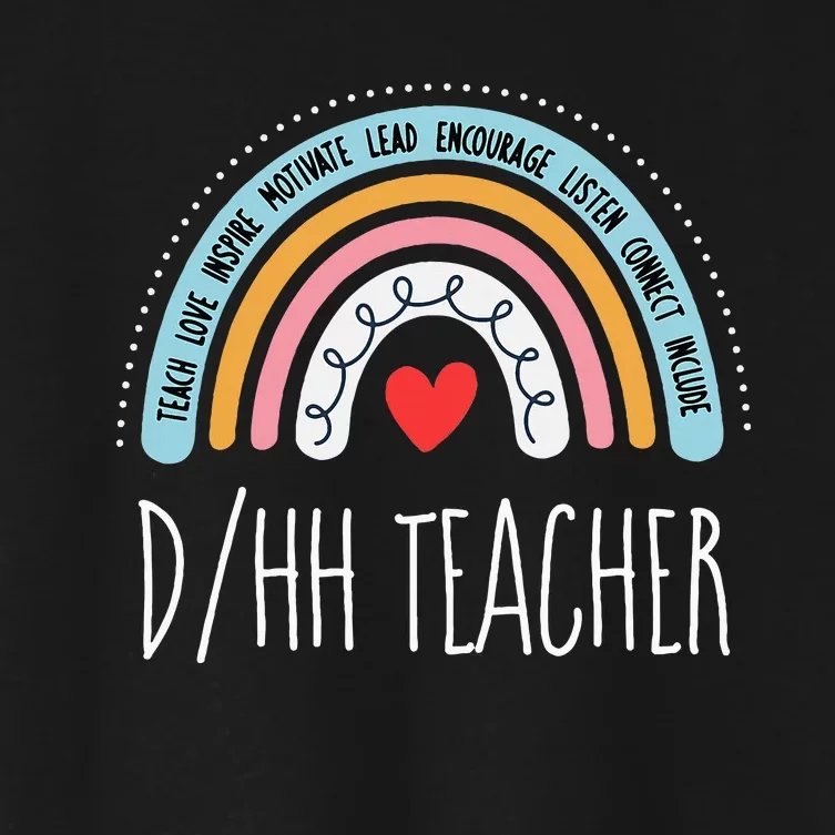 Matching Dhh Teacher Deaf Hard Of Hearing Asl Sped School Women's Crop Top Tee