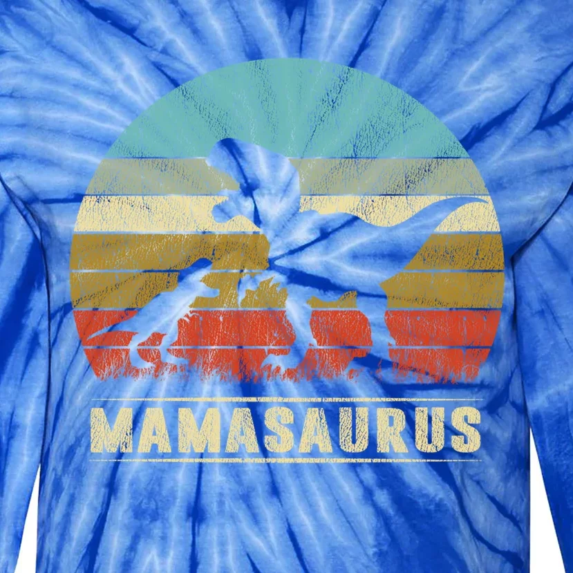 Mama Dinosaur T Rex Mamasaurus Matching Family Christmas Great Gift Tie-Dye Long Sleeve Shirt