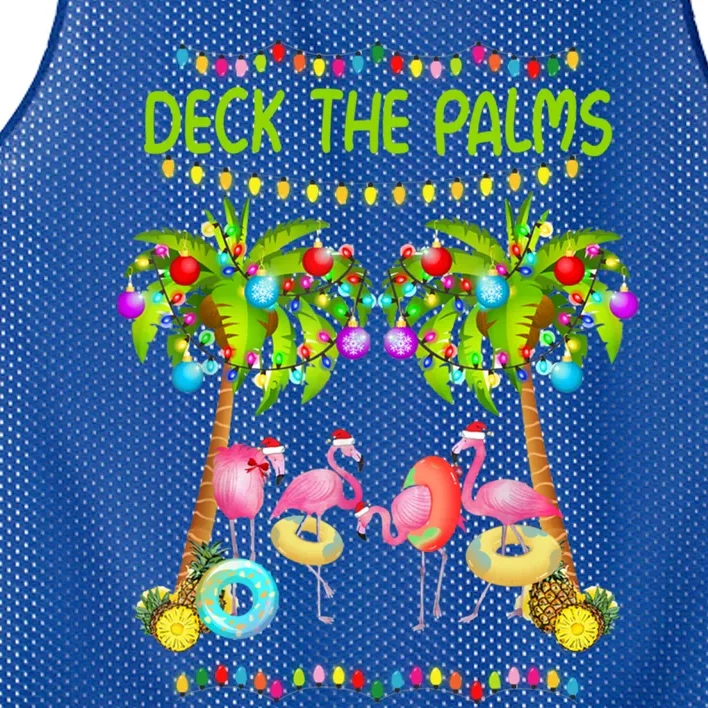 M3ed Deck The Palms Merry Xmas Christmas Flamingo Pajama Gift Mesh Reversible Basketball Jersey Tank