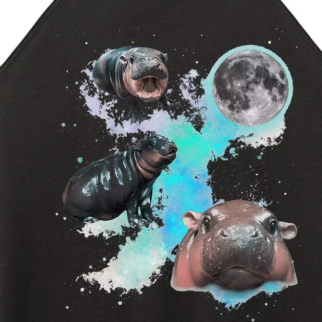 Moo Deng Three Moo Deng Moon Funny Hippo Gift Women’s Perfect Tri Rocker Tank