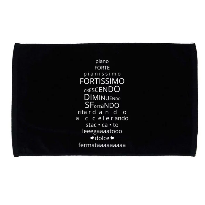 Music Dynamics Theory Gift I Musicians Funny Piano Forte Microfiber Hand Towel