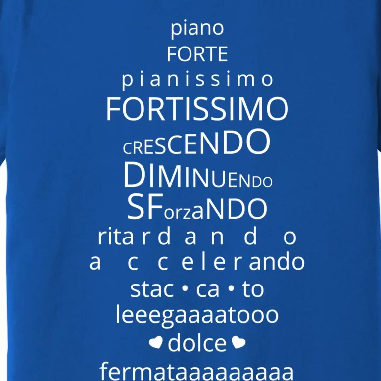 Music Dynamics Theory Gift I Musicians Funny Piano Forte Premium T-Shirt