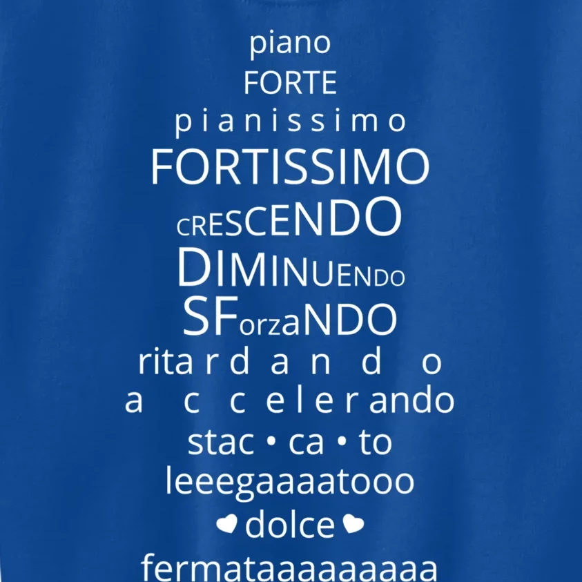 Music Dynamics Theory Gift I Musicians Funny Piano Forte Kids Sweatshirt