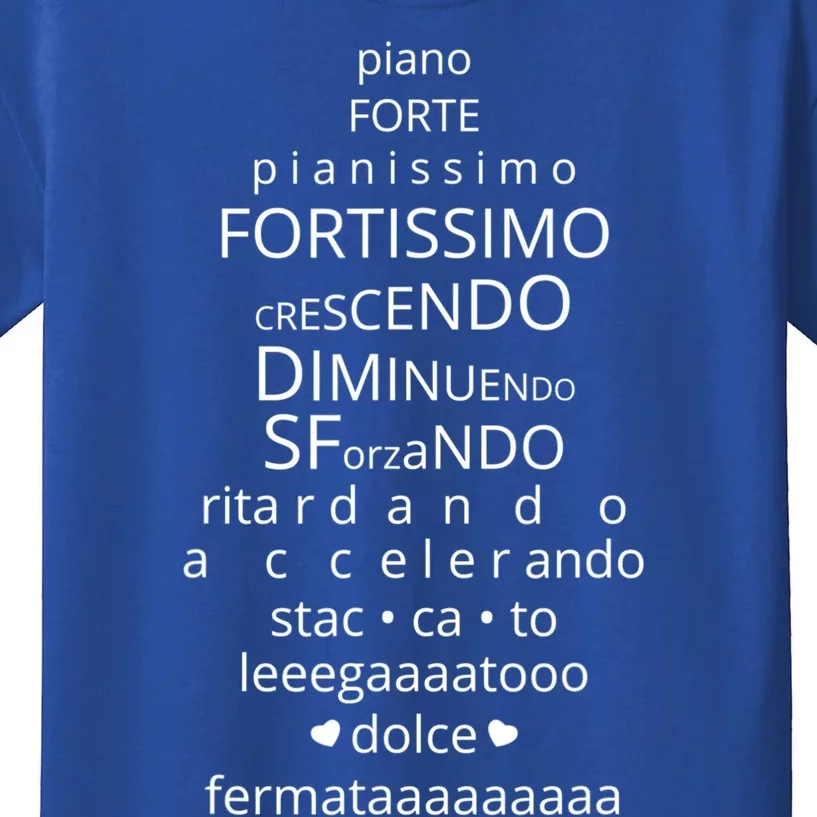 Music Dynamics Theory Gift I Musicians Funny Piano Forte Kids T-Shirt