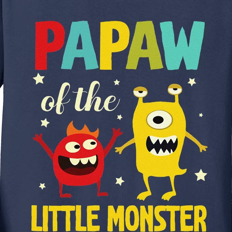 Monsters Dancing Together Happy Papaw Of The Little Monster Kids Long Sleeve Shirt