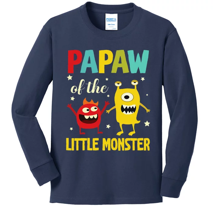 Monsters Dancing Together Happy Papaw Of The Little Monster Kids Long Sleeve Shirt