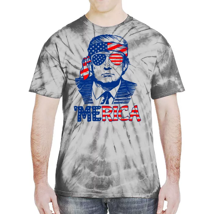 Merica Donald Trump 4th Of July Patristic American Flag Tie-Dye T-Shirt