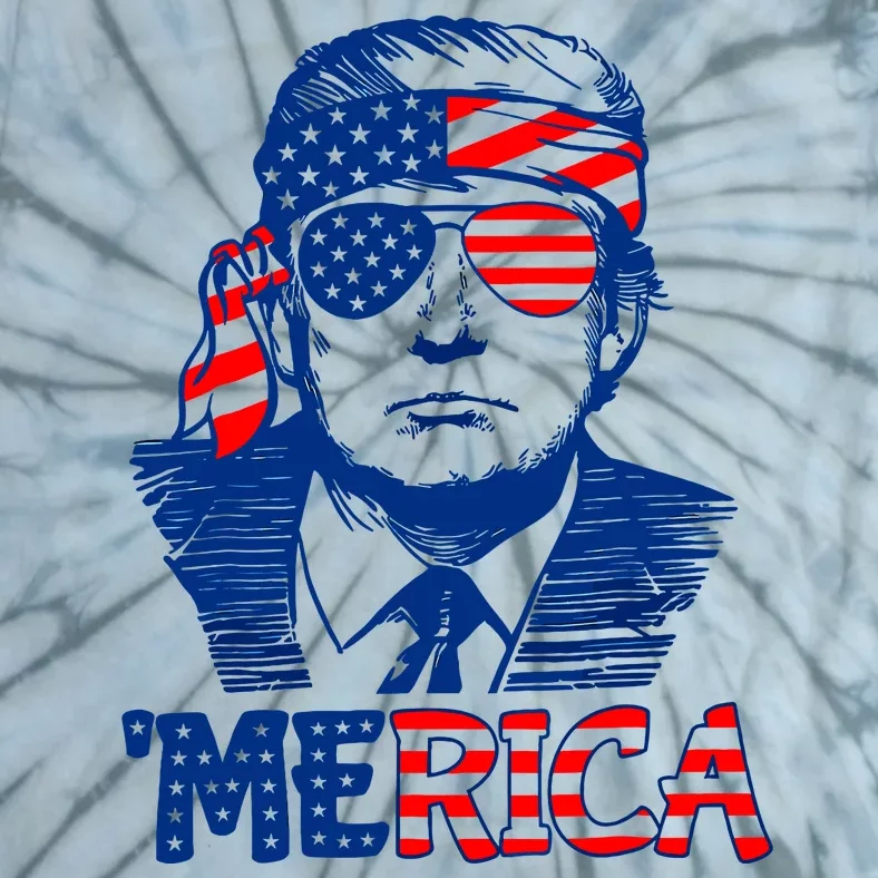 Merica Donald Trump 4th Of July Patristic American Flag Tie-Dye T-Shirt