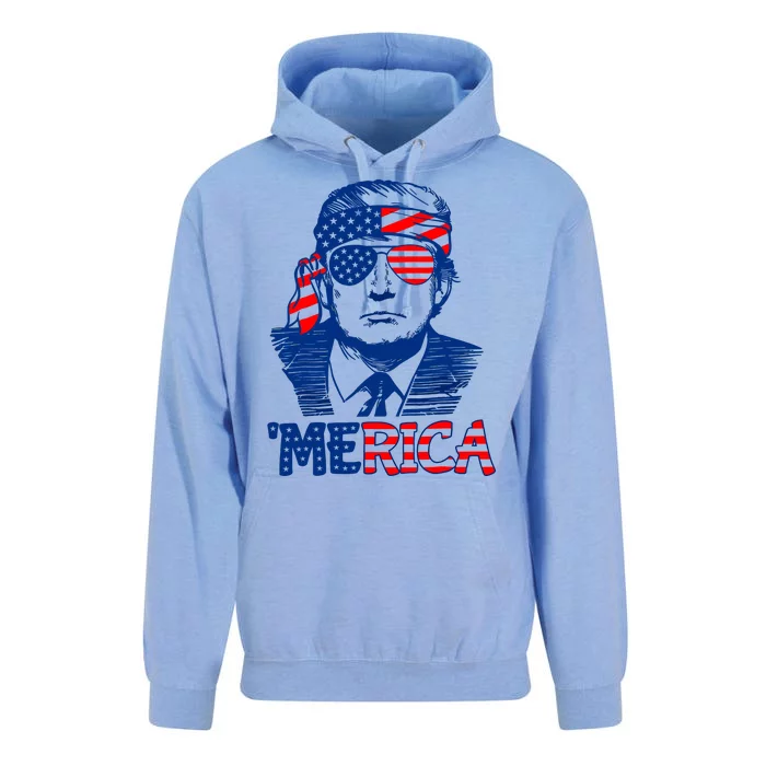 Merica Donald Trump 4th Of July Patristic American Flag Unisex Surf Hoodie