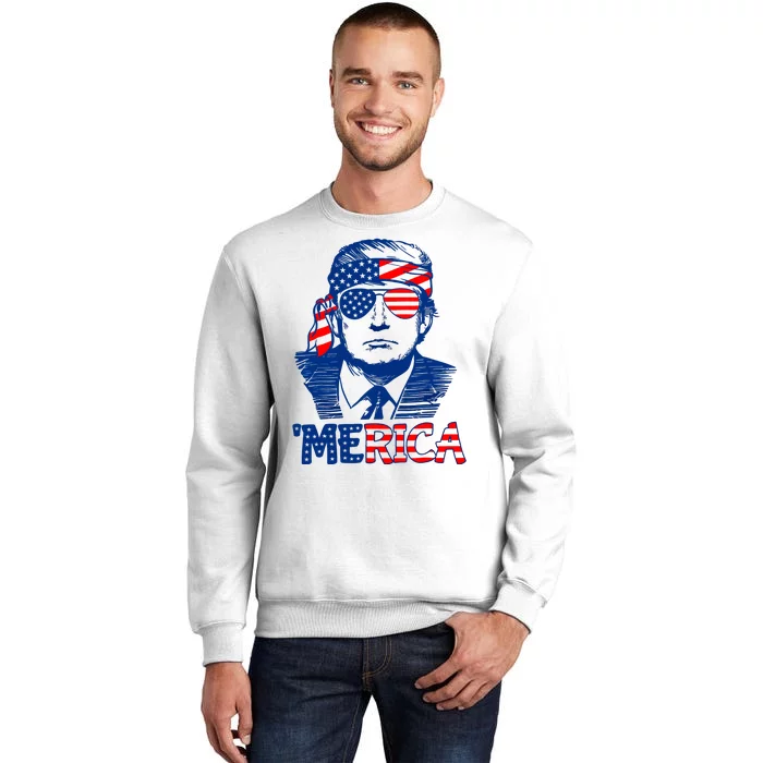 Merica Donald Trump 4th Of July Patristic American Flag Sweatshirt