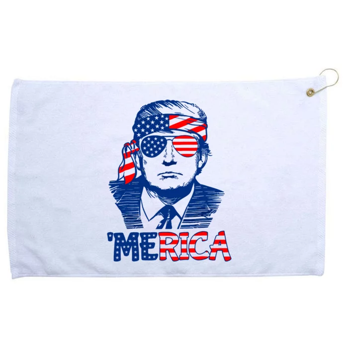 Merica Donald Trump 4th Of July Patristic American Flag Grommeted Golf Towel