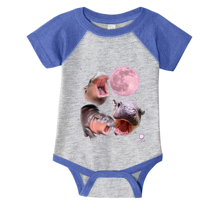 Moo Deng The Famous Baby Bouncy Pig Cute Baby Hippo Infant Baby Jersey Bodysuit