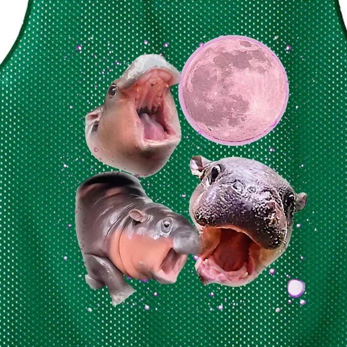 Moo Deng The Famous Baby Bouncy Pig Cute Baby Hippo Mesh Reversible Basketball Jersey Tank